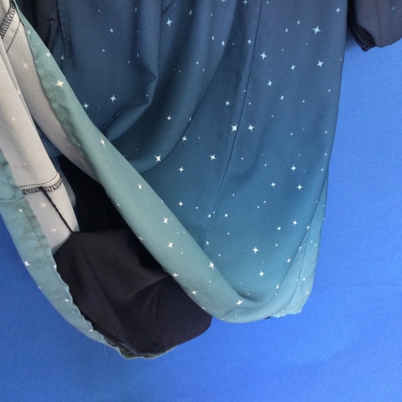 Wayward Fancies Dress Med Eshakti Teal Stars Fairy Lined Ombre - Picture 2 of 14